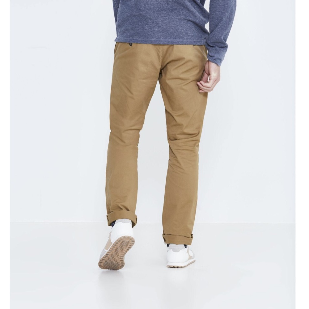 Beige Slim Cotton Stretch Pants